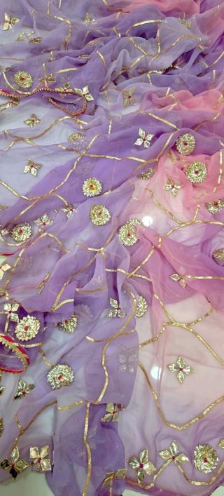 Pure chiffon diamond saree