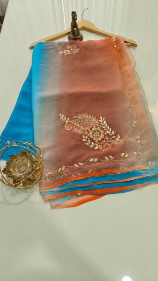 Dual shade pure chiffon saree