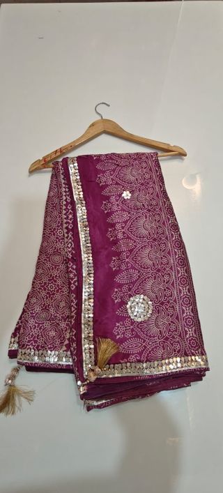 Rani color gajji  Modal silk saree