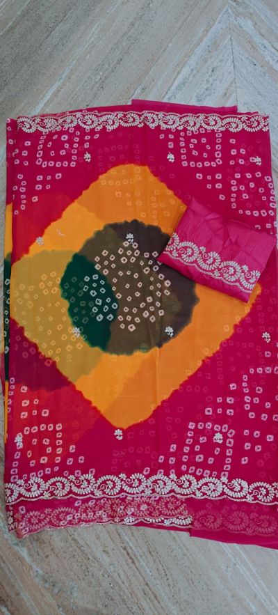 Bandhani print saree