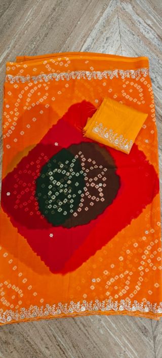 Bandhani print saree