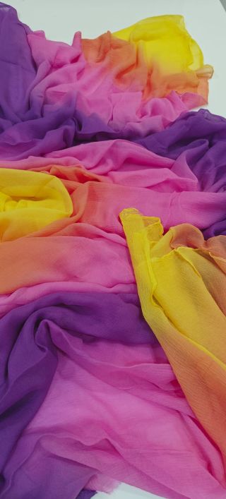 Pure ombre chiffon saree